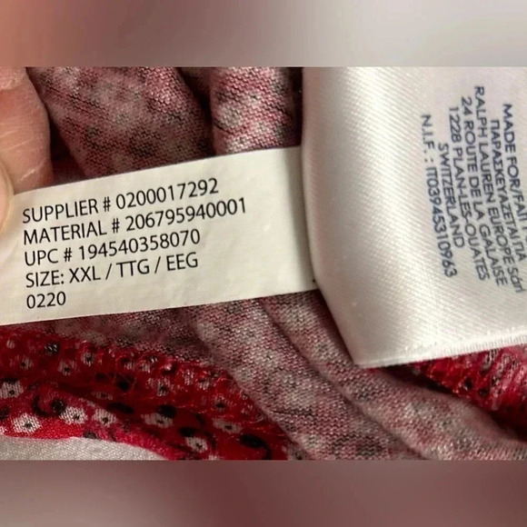 Chaps Red Floral Summer Blouse with tie closing. Size XXL Measurements-Pics EUC - Picture 9 of 11